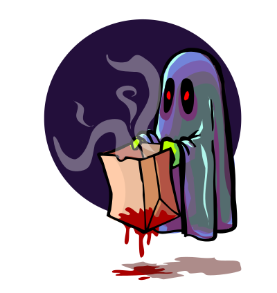 Scary Ghost Trick or Treating clipart