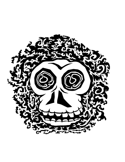 Scary skull face clipart