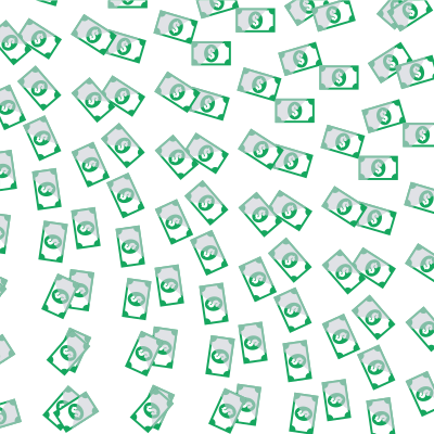 Scattered dollar bills clipart