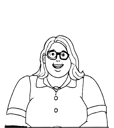 School-Aged Girl with Glasses and Braces clipart