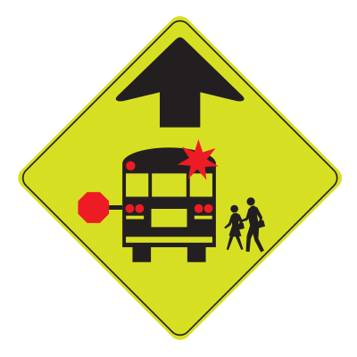 School Bus Stop Ahead clipart