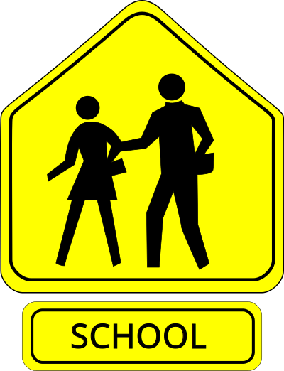 School Crossing Caution clipart