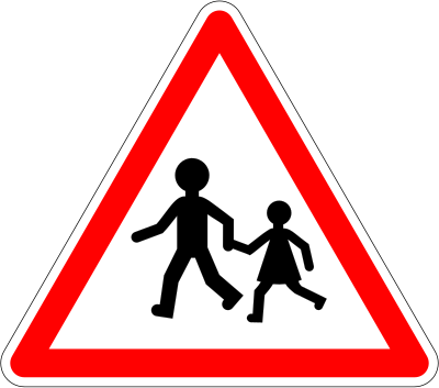 School exit warning tab clipart