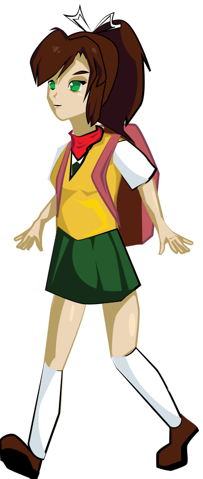 School Girl Walking clipart