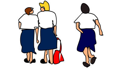 School Girls Walk Away clipart