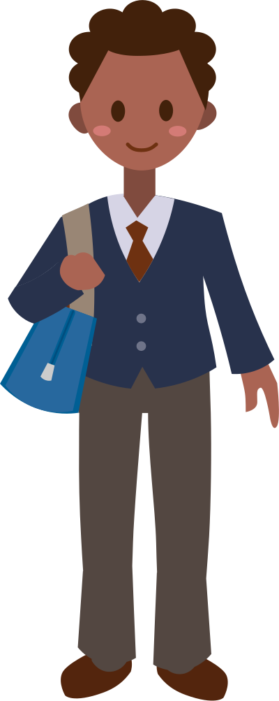 Schoolboy (dark skin version) clipart