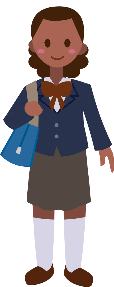 Schoolgirl (dark skin skirt version) clipart