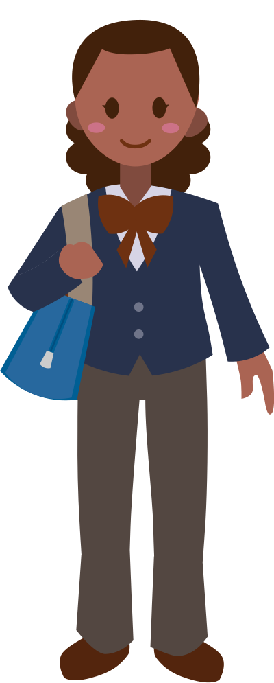 Schoolgirl (dark skin trousers version) clipart