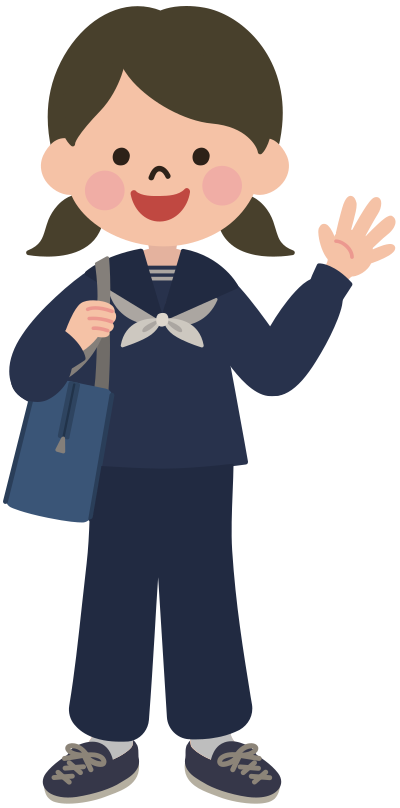 Schoolgirl with Trousers clipart