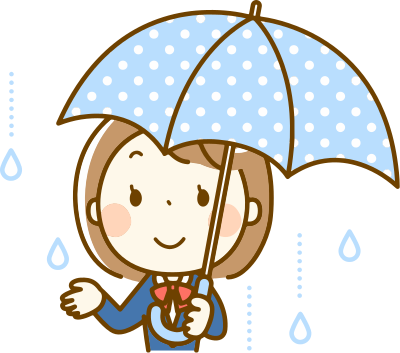 Schoolgirl with umbrella clipart