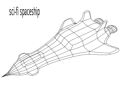 Sci-fi spaceship clipart