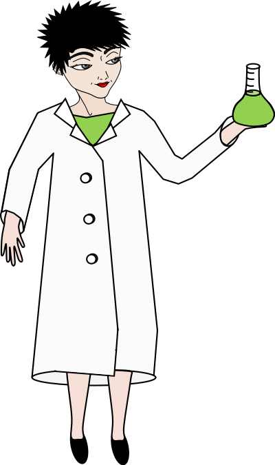 Science student with spiky hair clipart