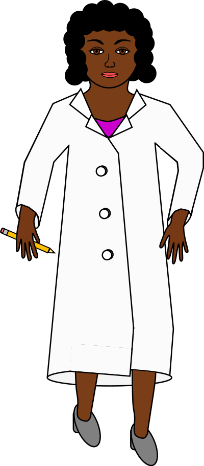 Scientist holding a pencil clipart