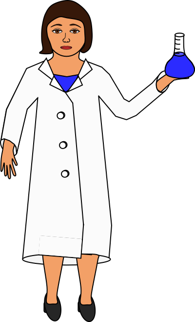 Scientist holding an erlenmeyer flask clipart