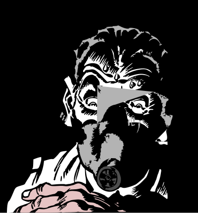 Scientist in mask clipart
