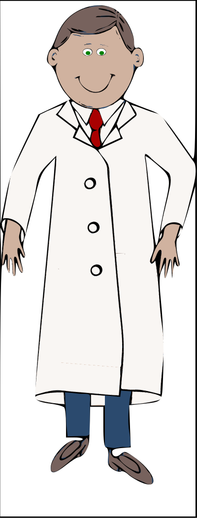 Scientist in red tie clipart