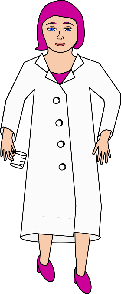 Scientist with purple hair clipart