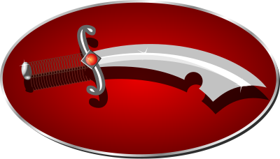 Scimitar with background clipart