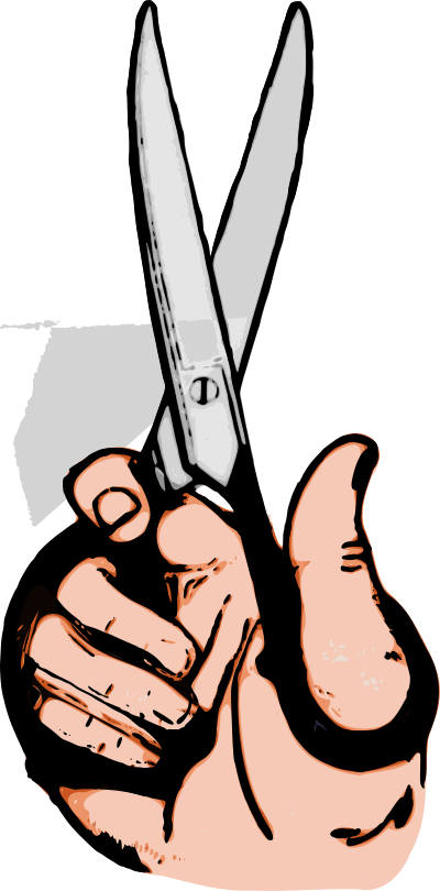 Scissors and Hand clipart