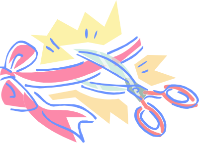 Scissors and ribbon clipart