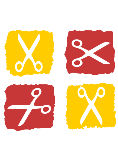 Scissors and squares clipart