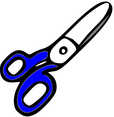 Scissors with blue handles clipart
