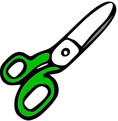 Scissors with Green Handles clipart
