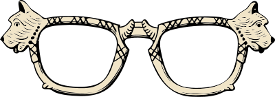 Scottie dog glasses clipart