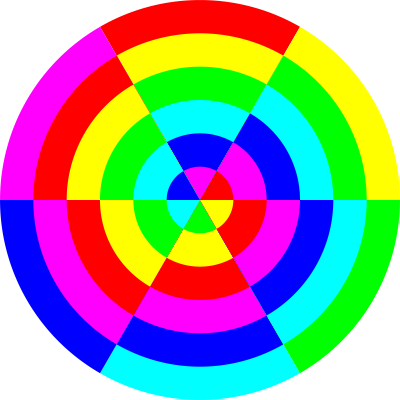 Scrambled 6 color pizza clipart
