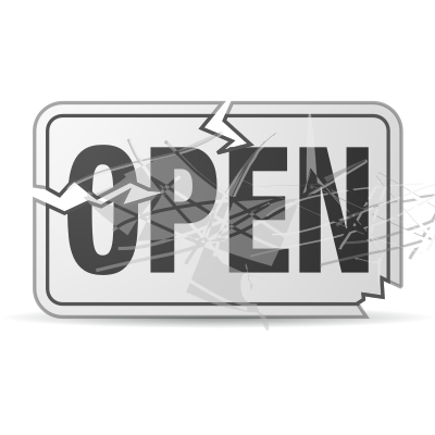 Scratched and Damaged Open Sign clipart