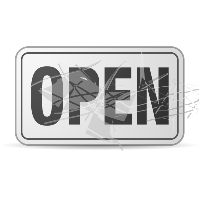 Scratched Open Sign clipart