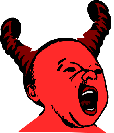 Screaming demon baby clipart