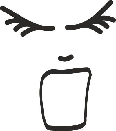 Screaming face line drawing clipart