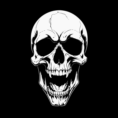 Screaming vampire skull clipart