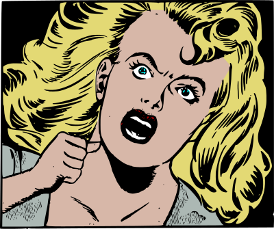 Screaming woman clipart
