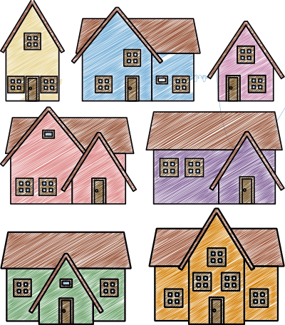 Scribble Houses clipart