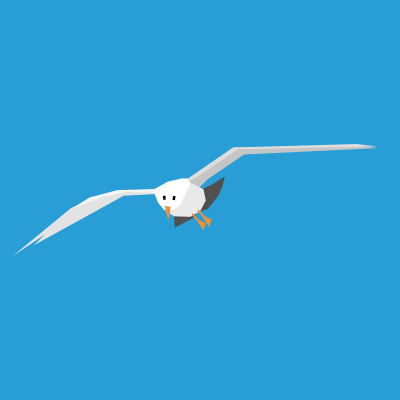 Seagull in flight clipart