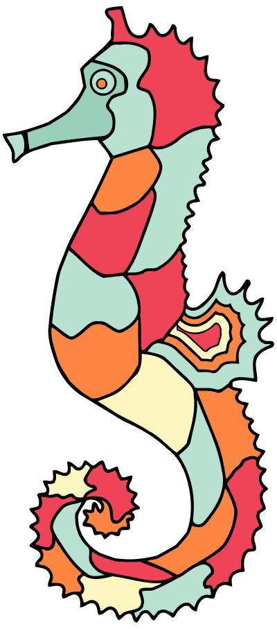 Seahorse 4 (colour) clipart