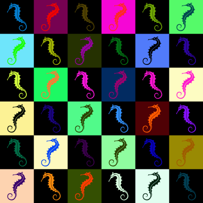 Seahorse pattern (multicoloured) clipart