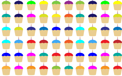 Seamless Colorful Cupcakes With Candles Pattern clipart