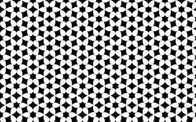 Seamless Monochrome Floral Pattern 2 clipart