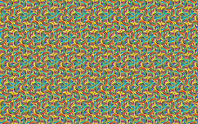 Seamless Psychedelic Triangular Swirls Pattern clipart