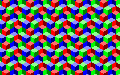 Seamless RGB Isometric Cubes Pattern 2 clipart