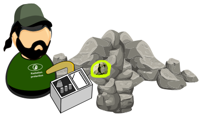 Searching for radioactive minerals / rocks clipart