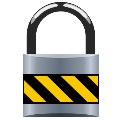 Secure Padlock Silver Medium clipart