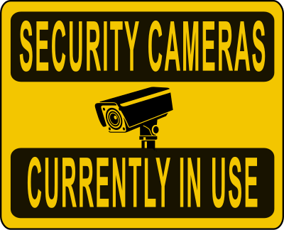 Security Cameras in Use Sign clipart