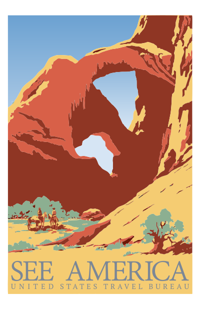 See America travel poster clipart