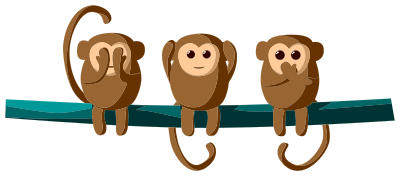 See Hear Speak Monkeys clipart