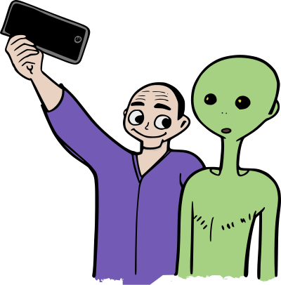 Selfie with an Alien clipart
