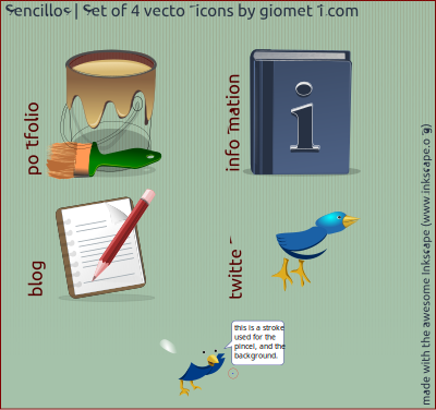 Sencillo 4 vector icons clipart